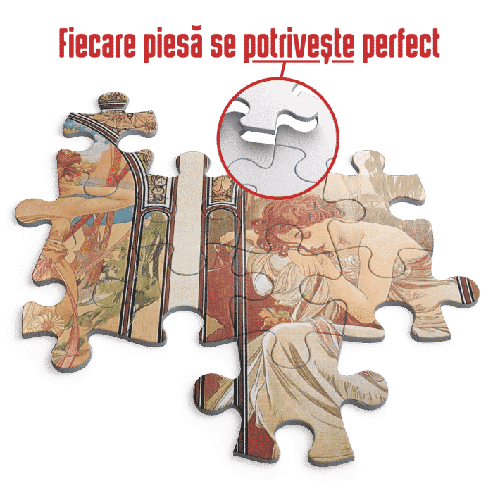 Puzzle adulți Alphonse Mucha - The Time of the Day/Orele zilei - 1000 Piese-34181