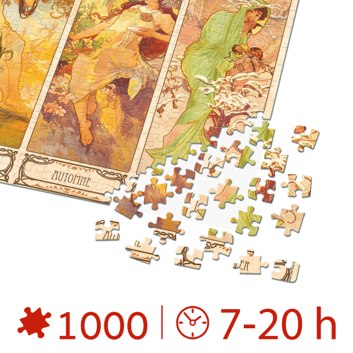 Puzzle adulți Alphonse Mucha - Seasons/Anotimpuri - 1000 Piese-34144
