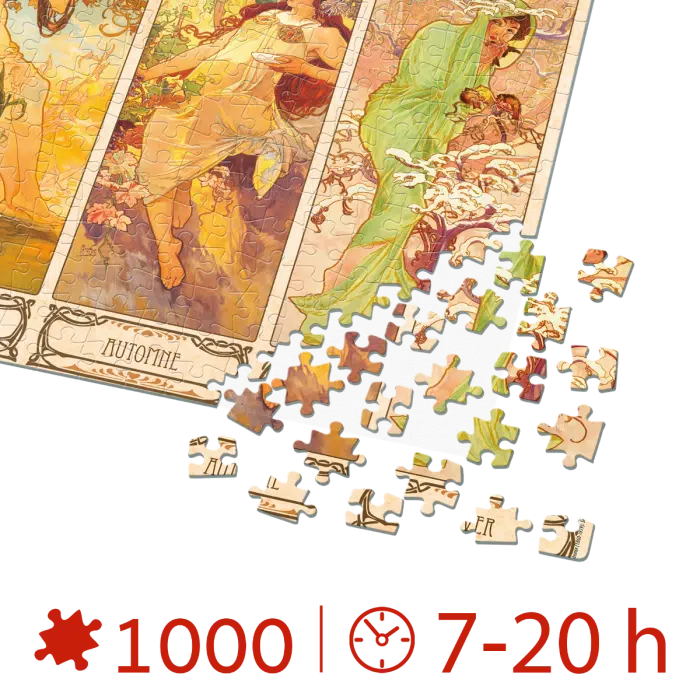 Puzzle adulți Alphonse Mucha - Seasons/Anotimpuri - 1000 Piese-34144
