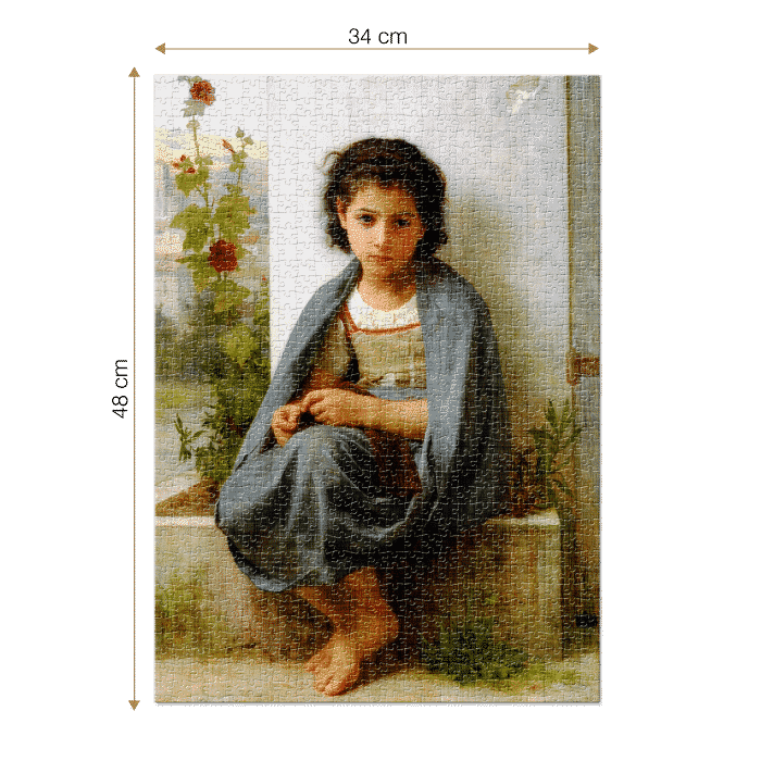 Mini puzzle 1000 piese W. A. Bouguereau - The Little Knitter-35594