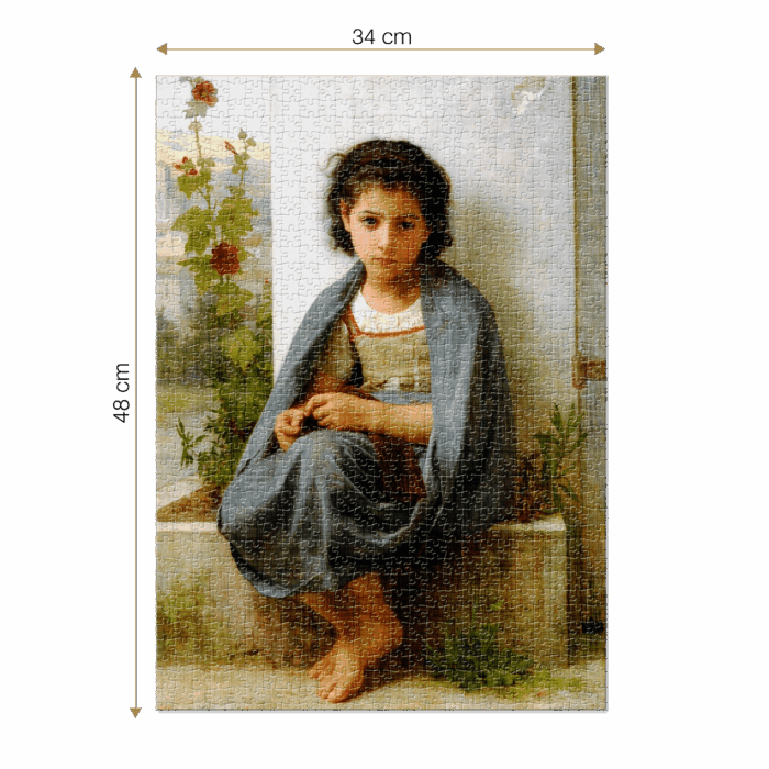 Mini puzzle 1000 piese W. A. Bouguereau - The Little Knitter-35594