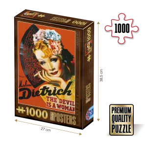 Puzzle adulți 1000 piese Vintage Posters - Marlene Dietrich, The Devil is a Woman -0