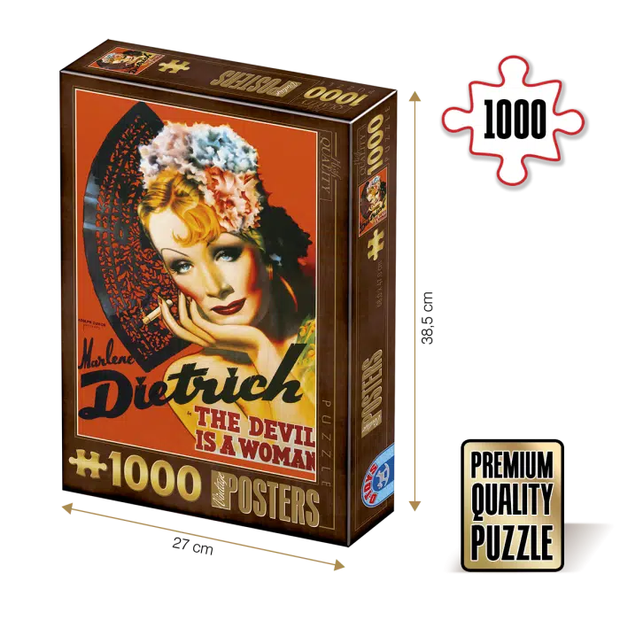 Puzzle adulți 1000 piese Vintage Posters - Marlene Dietrich, The Devil is a Woman -0