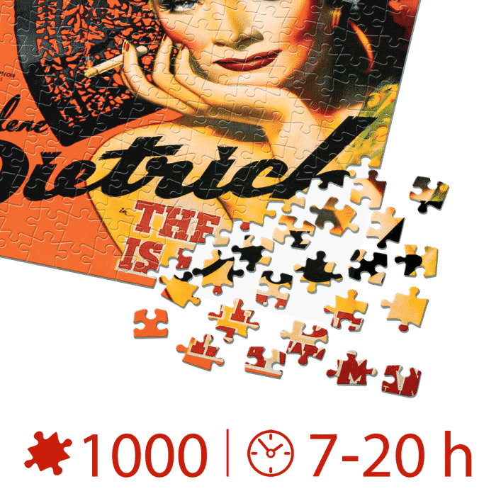 Puzzle adulți 1000 piese Vintage Posters - Marlene Dietrich, The Devil is a Woman -34955