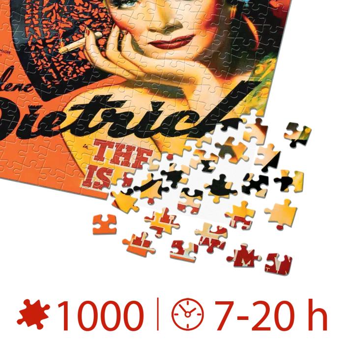 Puzzle adulți 1000 piese Vintage Posters - Marlene Dietrich, The Devil is a Woman -34955