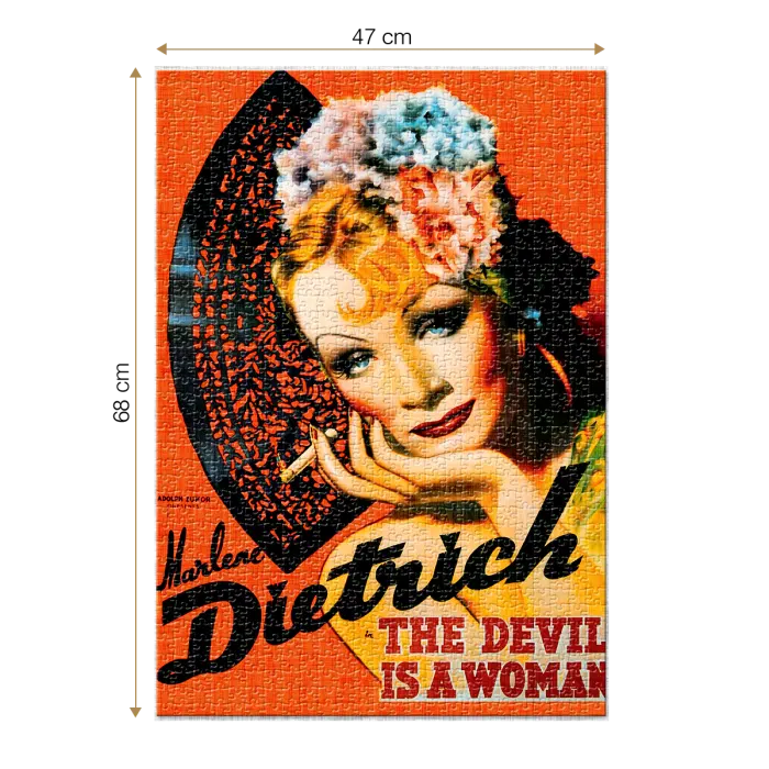 Puzzle adulți 1000 piese Vintage Posters - Marlene Dietrich, The Devil is a Woman -34958