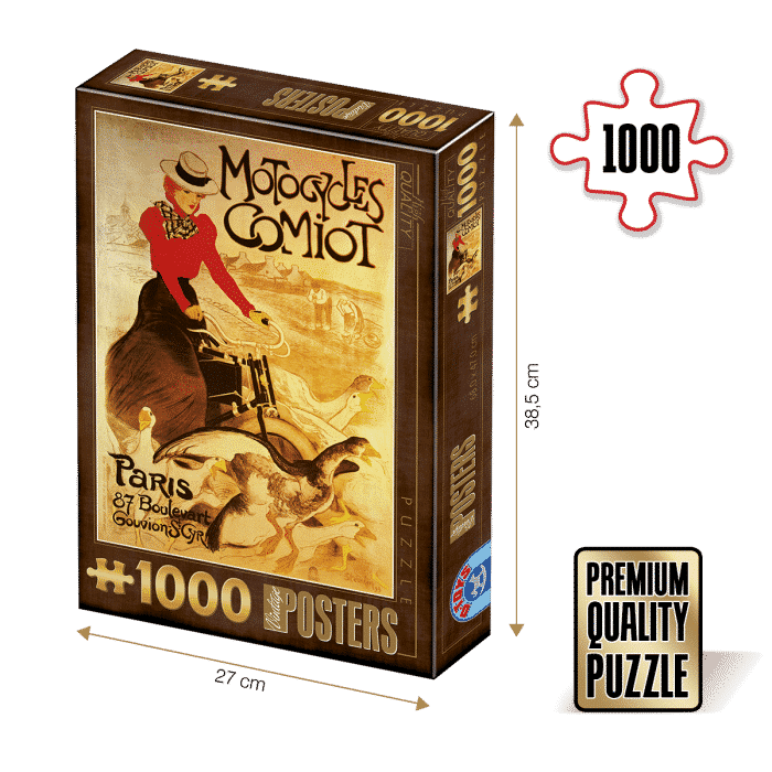 Puzzle adulți 1000 piese Vintage Posters - Motocycles Comiot-0