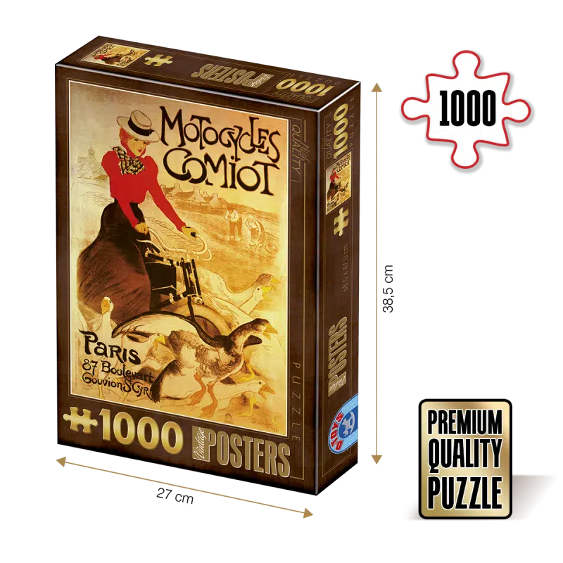 Puzzle adulți 1000 piese Vintage Posters - Motocycles Comiot-0