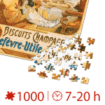 Puzzle adulți 1000 piese Vintage Posters - Biscuits Champagne Lefèvre-Utile-34937