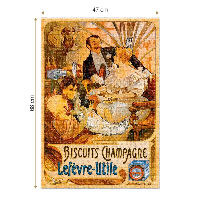 Puzzle adulți 1000 piese Vintage Posters - Biscuits Champagne Lefèvre-Utile-34940