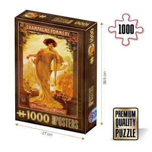 Puzzle adulți 1000 piese Vintage Posters - Champagne Pommery-0