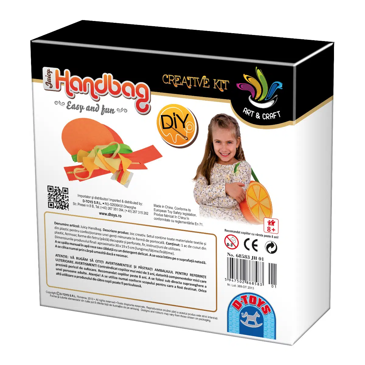 Joc Creativ - Juicy Handbag - Set creație geantă portocală-26353 Joc Creativ - Juicy Handbag - Set creație geantă portocală-26353