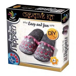 Joc Creativ - Pom-Pom Slippers - Set creație papuci de casă-0