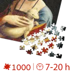 Puzzle adulti 1000 piese Lady with an Ermine/Dama cu hermină - 1000 Piese-34247