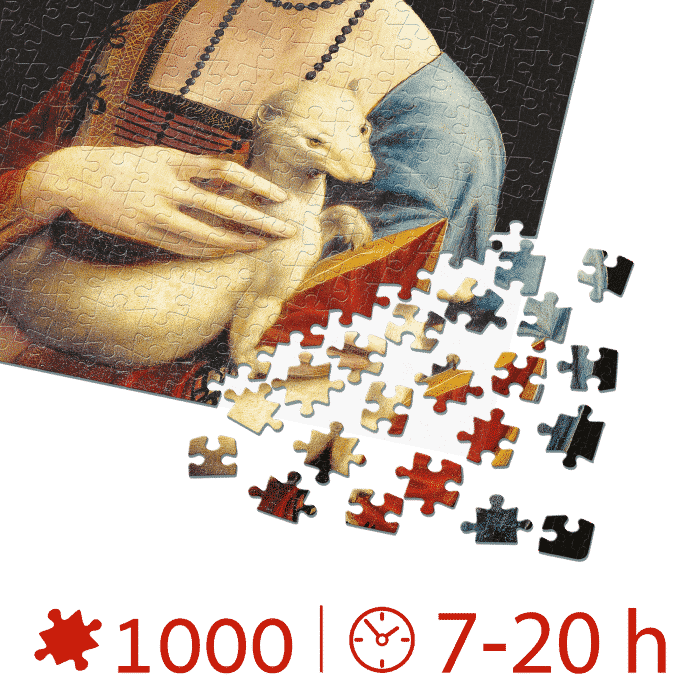 Puzzle adulti 1000 piese Lady with an Ermine/Dama cu hermină - 1000 Piese-34247