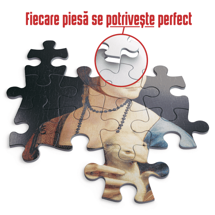 Puzzle adulti 1000 piese Lady with an Ermine/Dama cu hermină - 1000 Piese-34249