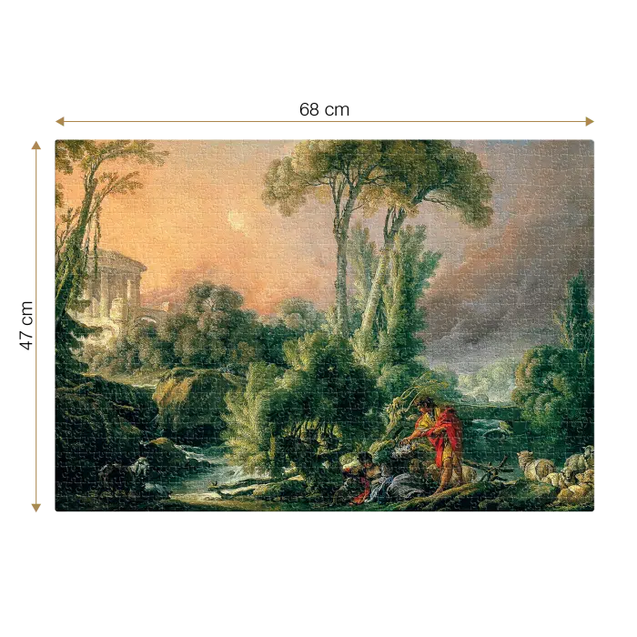 Puzzle adulți François Boucher - River Landscape with an Antique Temple - 1000 Piese-34295