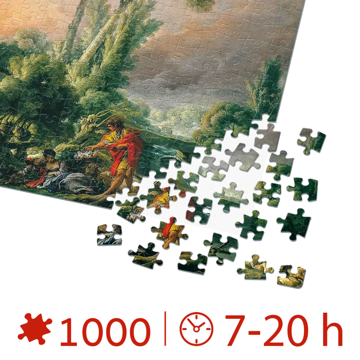 Puzzle adulți François Boucher - River Landscape with an Antique Temple - 1000 Piese-34294
