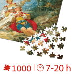 Puzzle adulți Jean-Honoré Fragonard - Happy Lovers/Iubiți fericiți - 1000 Piese-34328