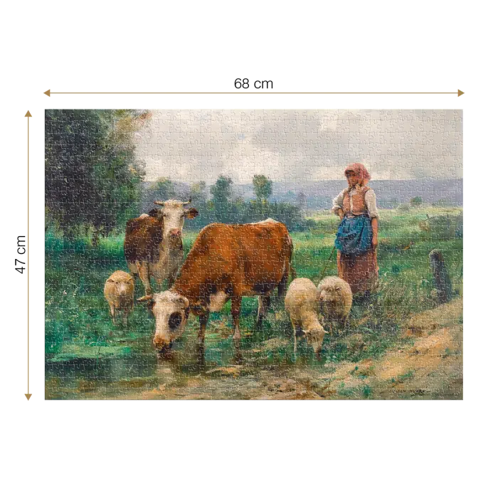 Puzzle adulti 1000 piese Julien Dupré - The Shepherdess with her Flock -34646