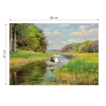 Puzzle adulti 1000 piese Hans Andersen Brendekilde - Spring. A Young Couple in a Rowing Boat on Odense-35150