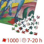 Puzzle adulti 1000 piese Franz Marc - Blue Horse/Cal albastru-35662