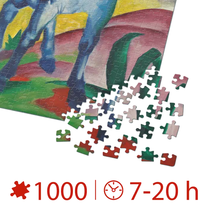 Puzzle adulti 1000 piese Franz Marc - Blue Horse/Cal albastru-35662