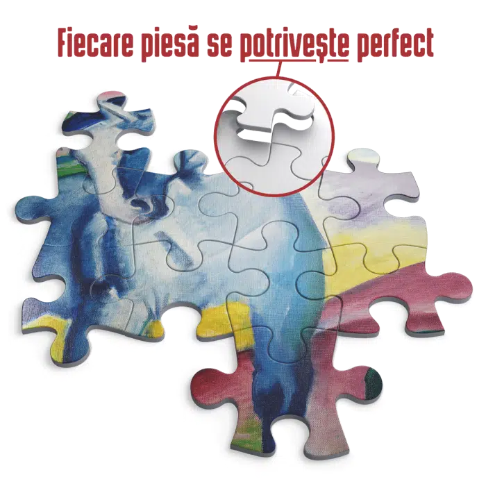 Puzzle adulti 1000 piese Franz Marc - Blue Horse/Cal albastru-35663