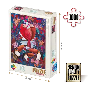 Puzzle adulți 1000 piese Kürti Andrea - Tropical - Păsări exotice-0