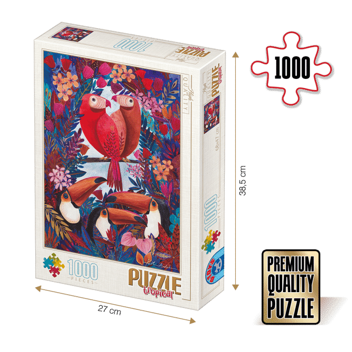 Puzzle adulți 1000 piese Kürti Andrea - Tropical - Păsări exotice-0