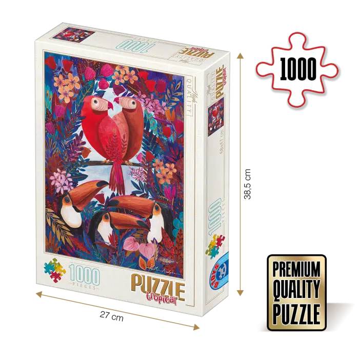 Puzzle adulți 1000 piese Kürti Andrea - Tropical - Păsări exotice-0