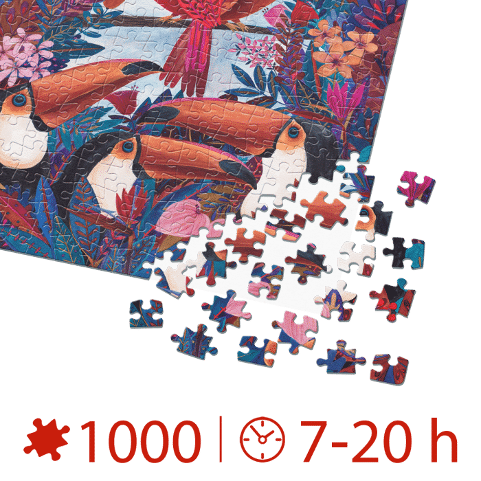 Puzzle adulți 1000 piese Kürti Andrea - Tropical - Păsări exotice-34746