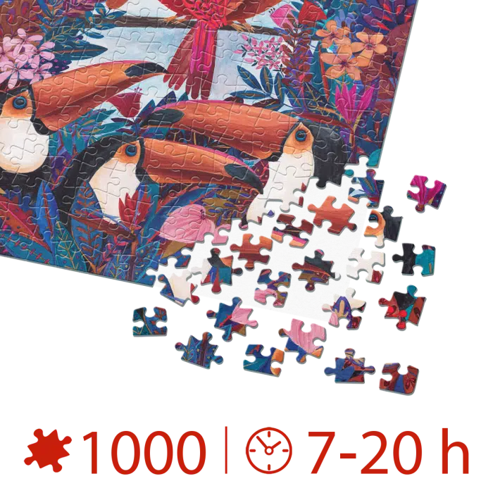 Puzzle adulți 1000 piese Kürti Andrea - Tropical - Păsări exotice-34746