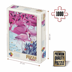 Puzzle adulți 1000 piese Kürti Andrea - Tropical - Flamingo -0