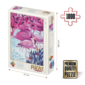 Puzzle adulți 1000 piese Kürti Andrea - Tropical - Flamingo -0