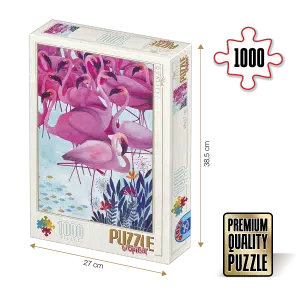 Puzzle adulți 1000 piese Kürti Andrea - Tropical - Flamingo -0