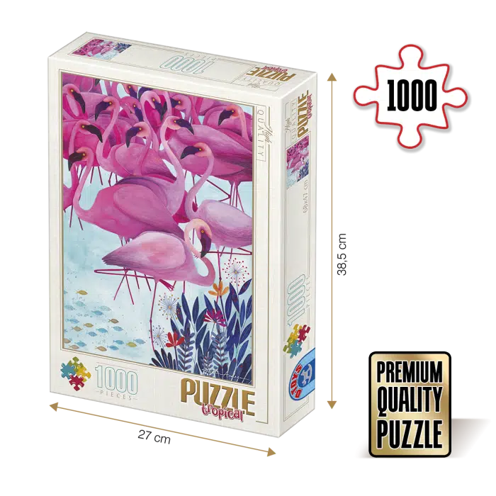 Puzzle adulți 1000 piese Kürti Andrea - Tropical - Flamingo -0