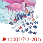 Puzzle adulți 1000 piese Kürti Andrea - Tropical - Flamingo -34752