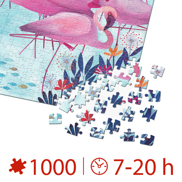 Puzzle adulți 1000 piese Kürti Andrea - Tropical - Flamingo -34752