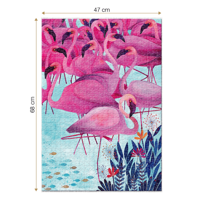 Puzzle adulți 1000 piese Kürti Andrea - Tropical - Flamingo -34755