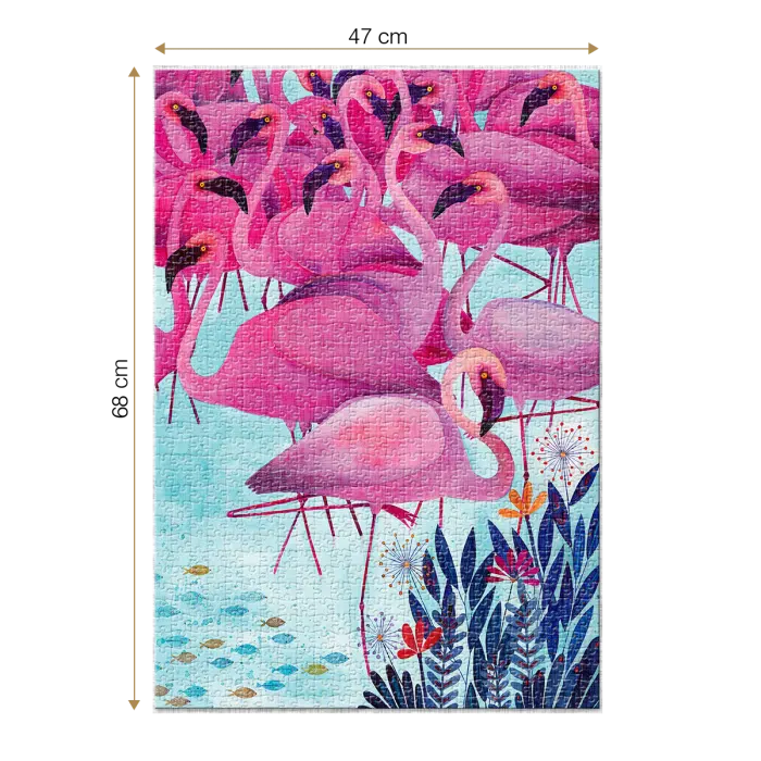 Puzzle adulți 1000 piese Kürti Andrea - Tropical - Flamingo -34755