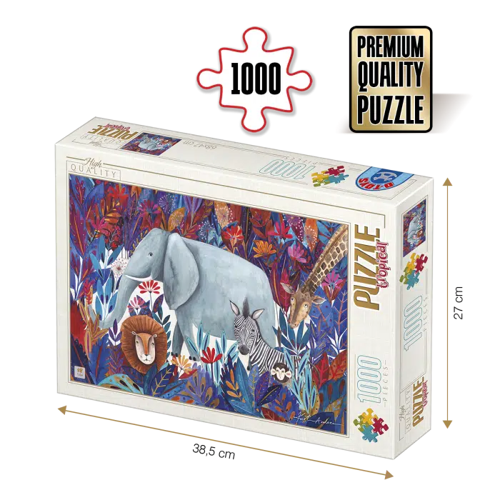 Puzzle adulți 1000 piese Kürti Andrea - Tropical - Animale exotice-0