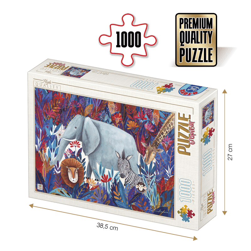 Puzzle adulți 1000 piese Kürti Andrea - Tropical - Animale exotice-0