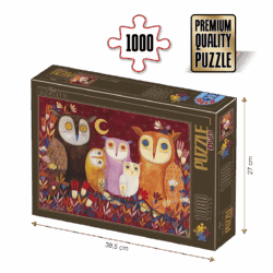 Puzzle adulți 1000 piese Kürti Andrea - Owls/Familie de Bufnițe-0