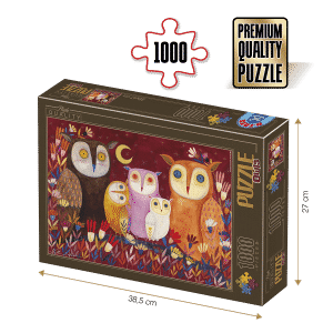Puzzle adulți 1000 piese Kürti Andrea - Owls/Familie de Bufnițe-0