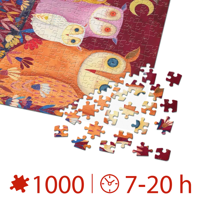 Puzzle adulți 1000 piese Kürti Andrea - Owls/Familie de Bufnițe-34815