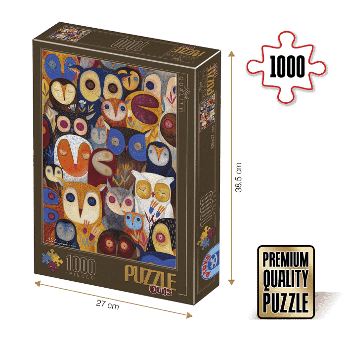 Puzzle adulți 1000 piese Kürti Andrea - Owls / Bufnițe-0