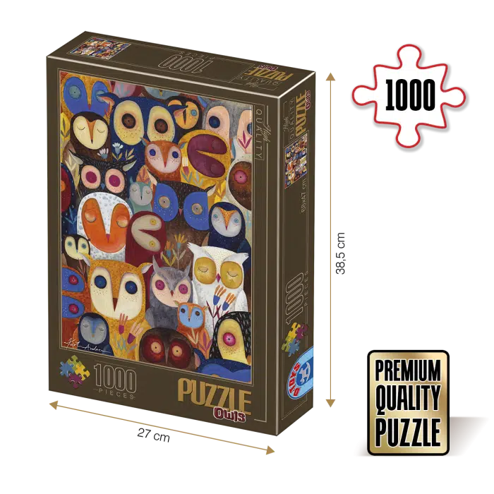 Puzzle adulți 1000 piese Kürti Andrea - Owls / Bufnițe-0