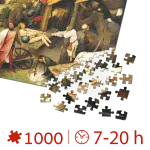 Puzzle adulți Bruegel cel Batrân - Netherlandish Proverbs/Proverbe olandeze - 1000 Piese-34109