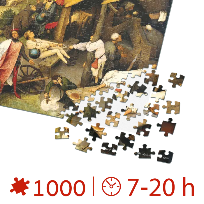 Puzzle adulți Bruegel cel Batrân - Netherlandish Proverbs/Proverbe olandeze - 1000 Piese-34109